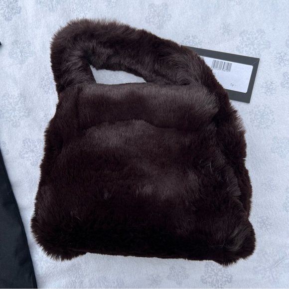 Blumarine faux fur bag with rhinestone logo - Picture 9 of 12